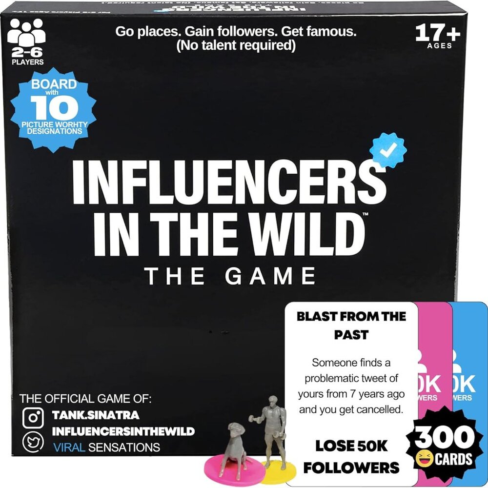 Influencers in the Wild Board Game - 2-6 Players Social Media Board Game Viral